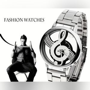 NWOT Men Music Treble Clef Watch